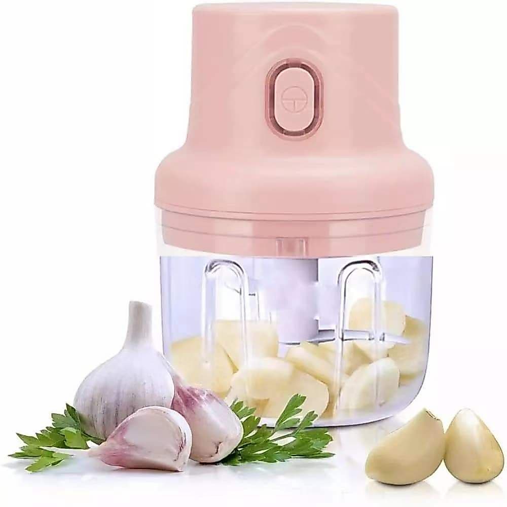Mini Moedor Sem Fio de Alimentos 250ml, Equipamento de Cozinha para Triturar Alho, Cebola e Raízes