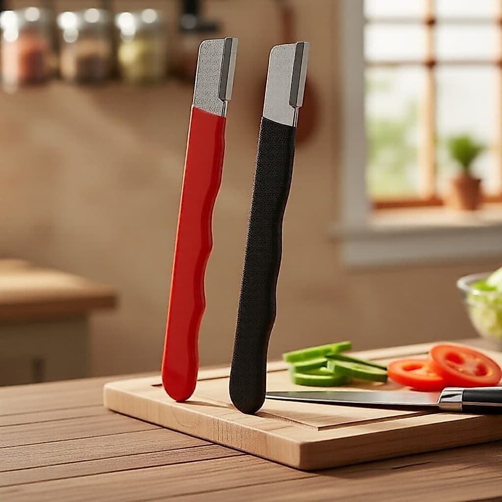 1 Afiador Multiuso Antiderrapante com Aço Tungstênio e Cerâmica Diamante para Facas de Cozinha e Jardim