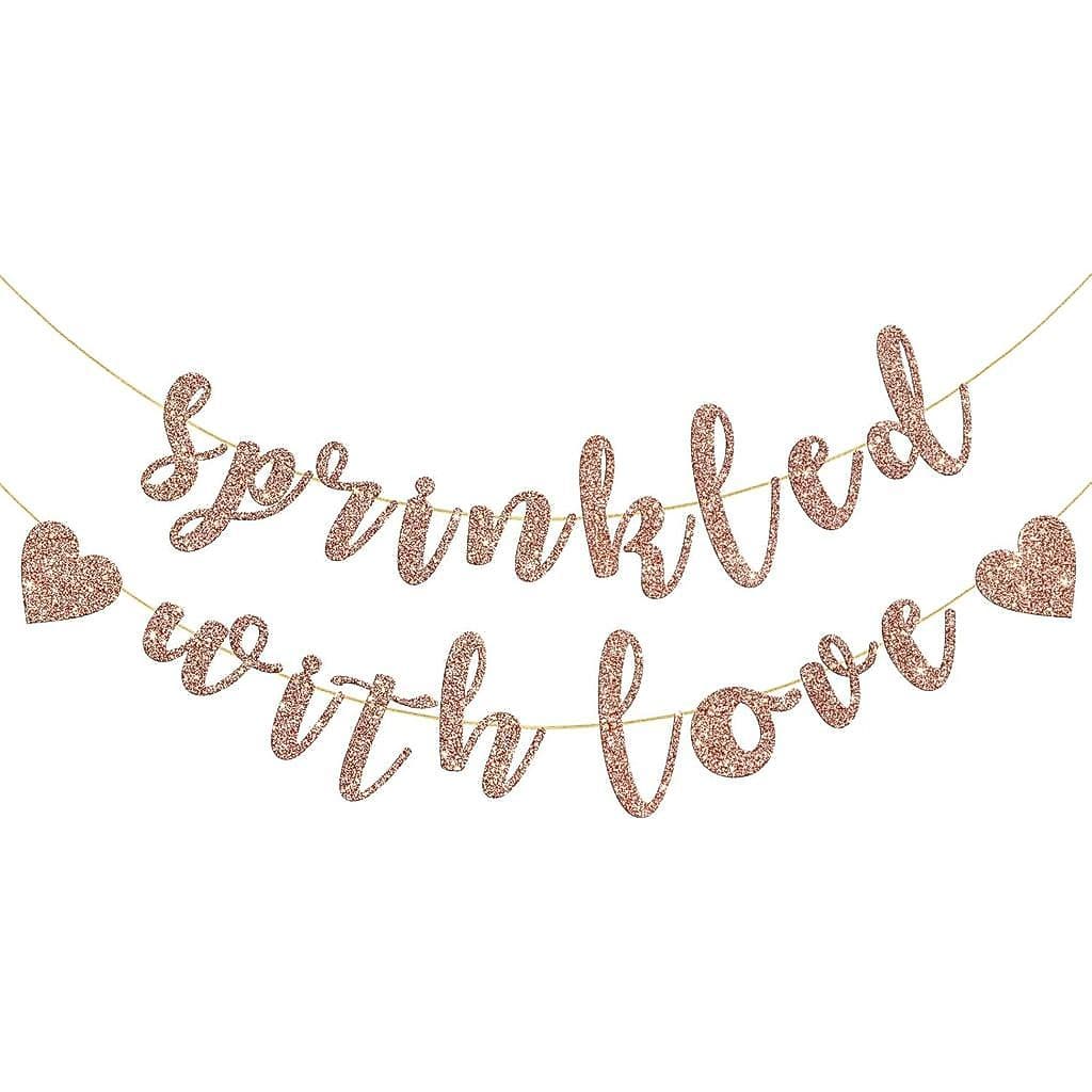 Faixa "Sprinkled with Love", Faixa para Chá de Bebê, Chá de Panela, Decorações de Guirlanda e Bandeirolas para Festa de