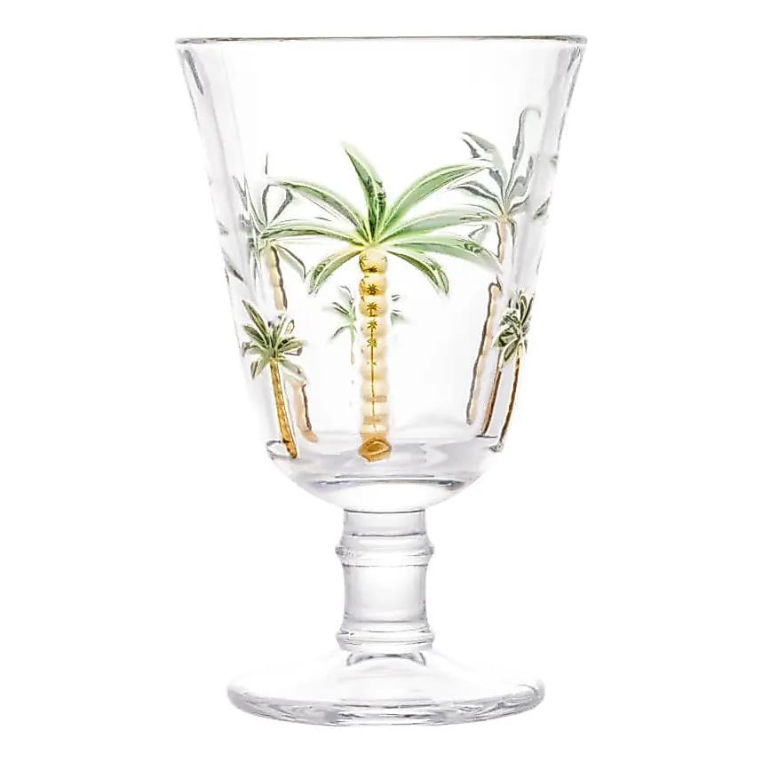 Taça De Vidro Tropical Palmeira Handing Paintin Lyor 240ml