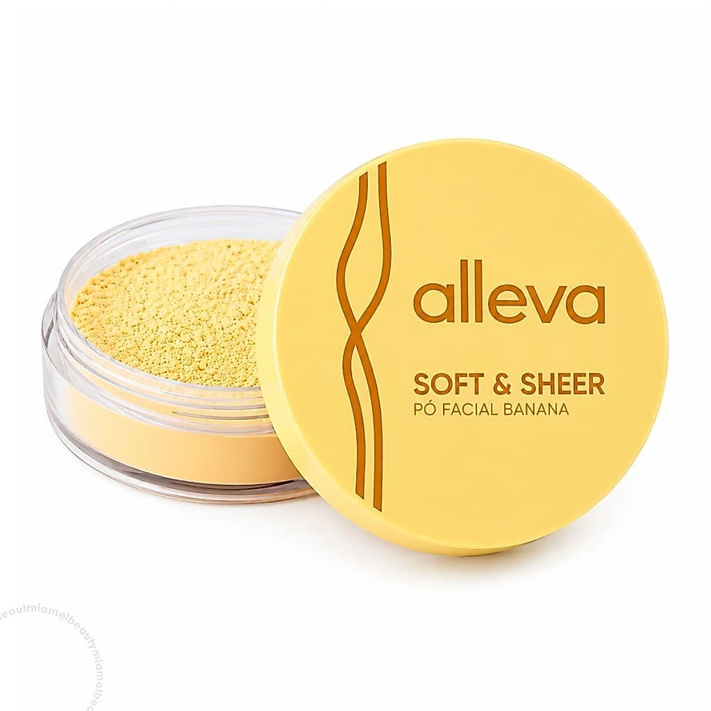 Pó Banana Facial Alleva Selagem Perfeita Controle Oleosidade Solto Ultra