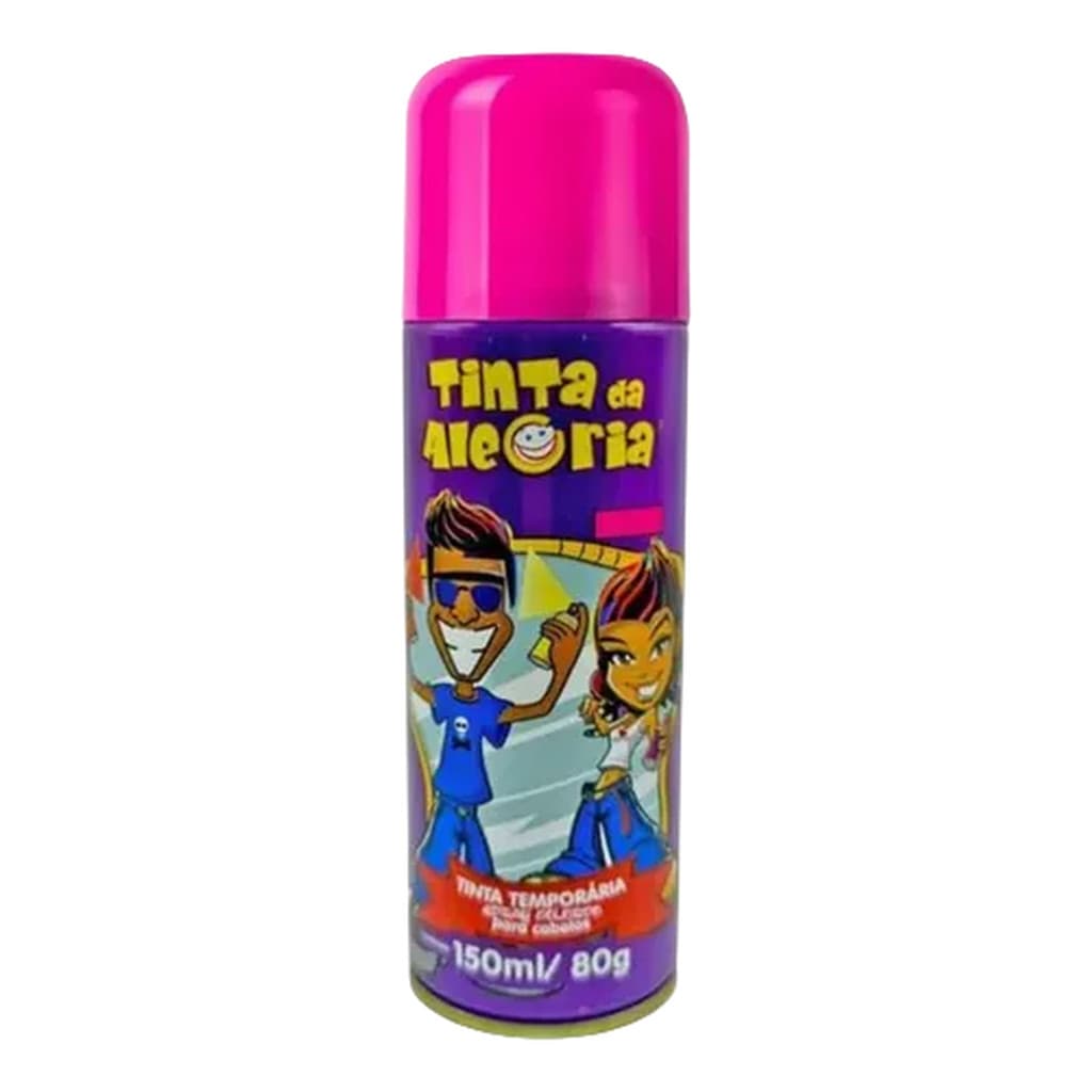Tinta Spray Carnaval Festa Cabelo Temporária Rosa 150ml Colo Rosa-chiclete