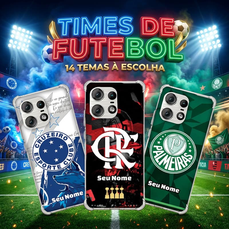 Capa Capinha MOTO G84 G75 G73 G71 G62 G60 G56 G54 G53 G52 G51 Anti-impacto Personalizada tema futebol TIMES BRASILEIRO
