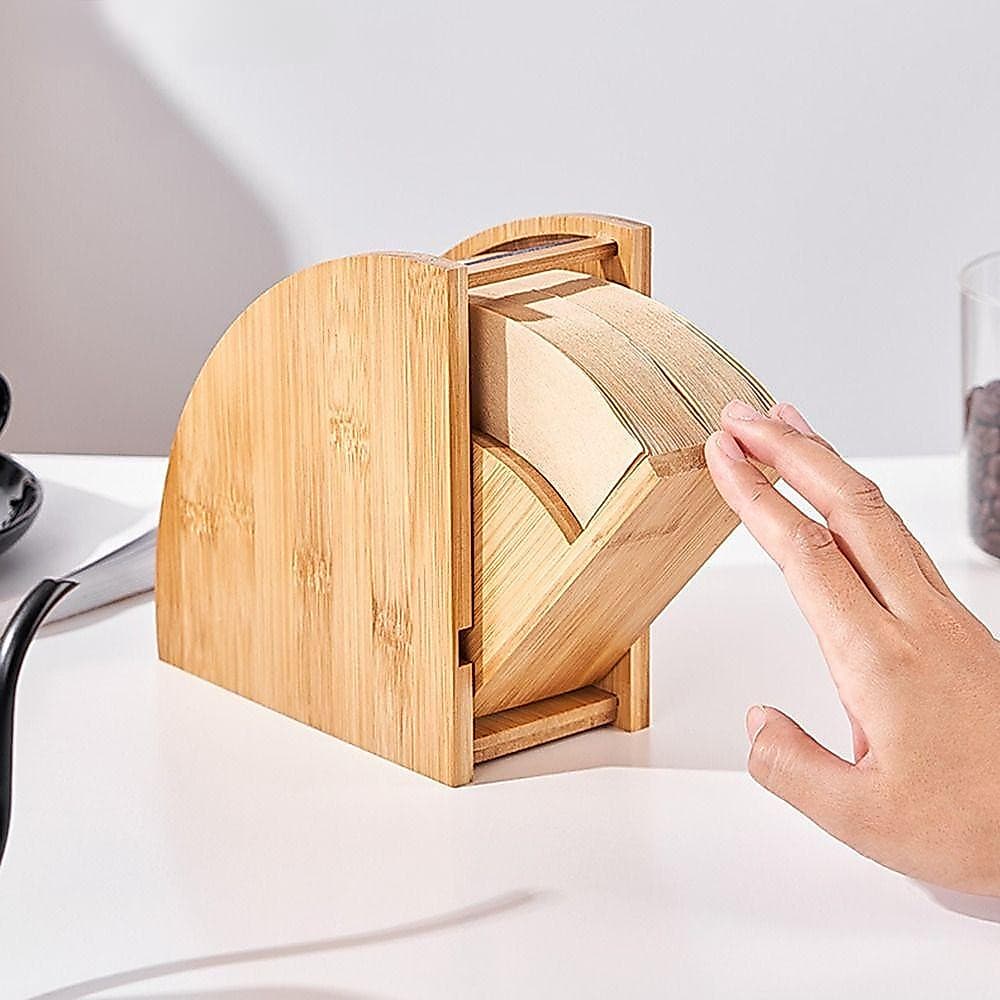 Suporte De Papel Para Filtro De Café NANZHIJIANT , Caixa De À Prova De Poeira Em Forma De Leque , Grande Capacidade