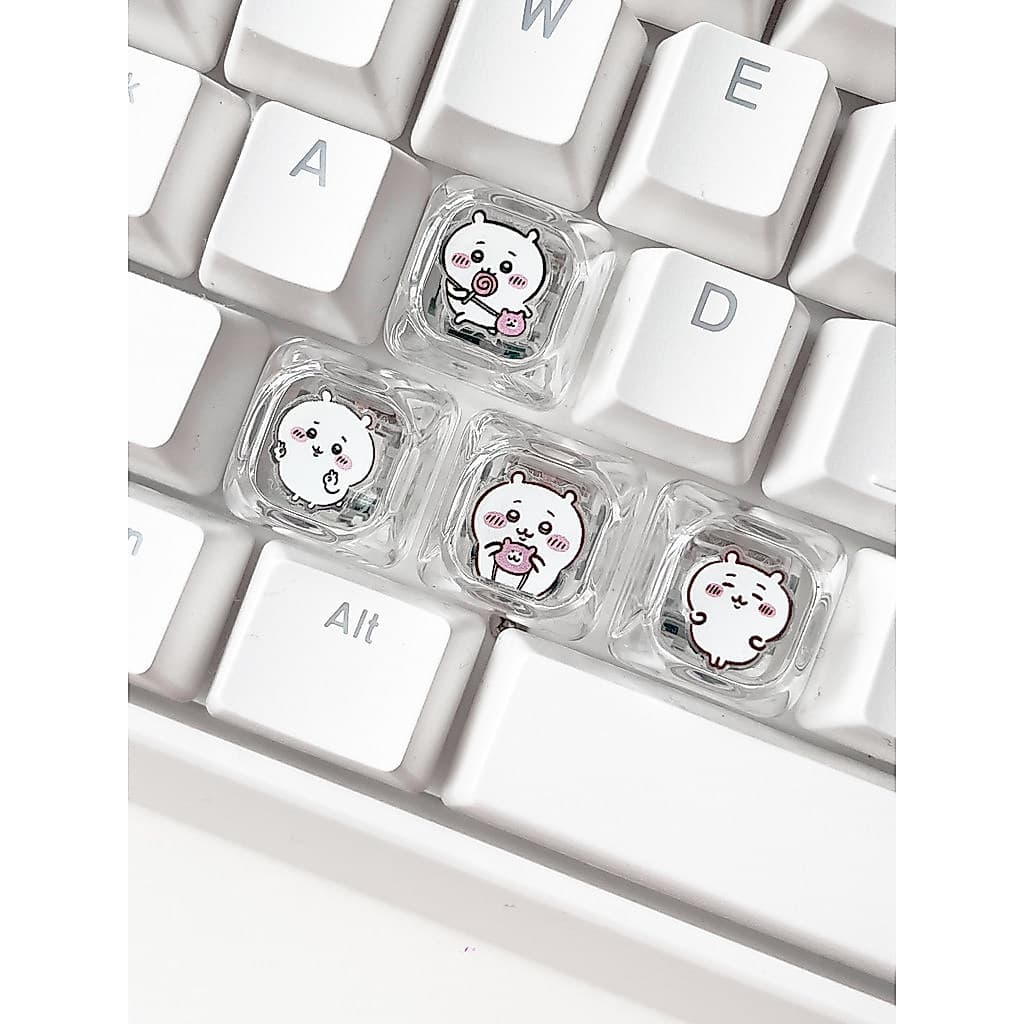 Bonito chiikawa keycap Usaki oito resina transparente dos desenhos animados único criativo teclado mecânico keycap