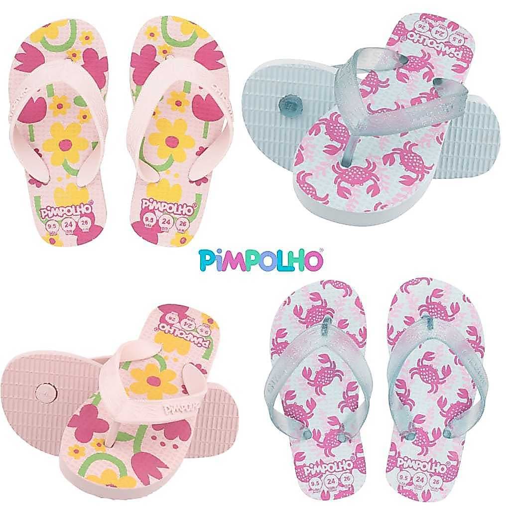 Chinelo Infantil Praiana Kids Pimpolho Antiderrapante Confortável Chinelinho Bebê Menina