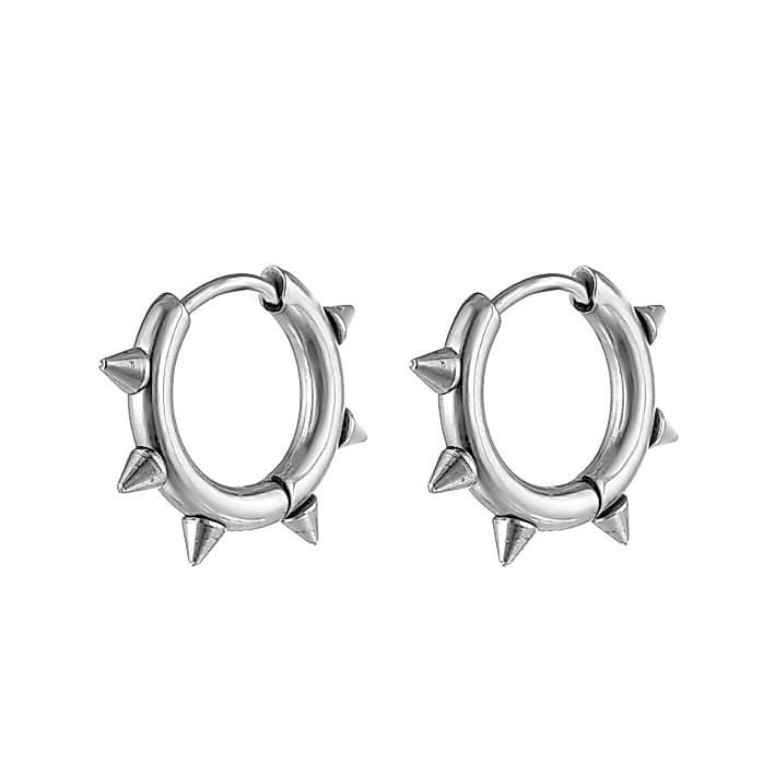 Brinco Argola Spike - Espinhos em Aço Cirúrgico Unissex