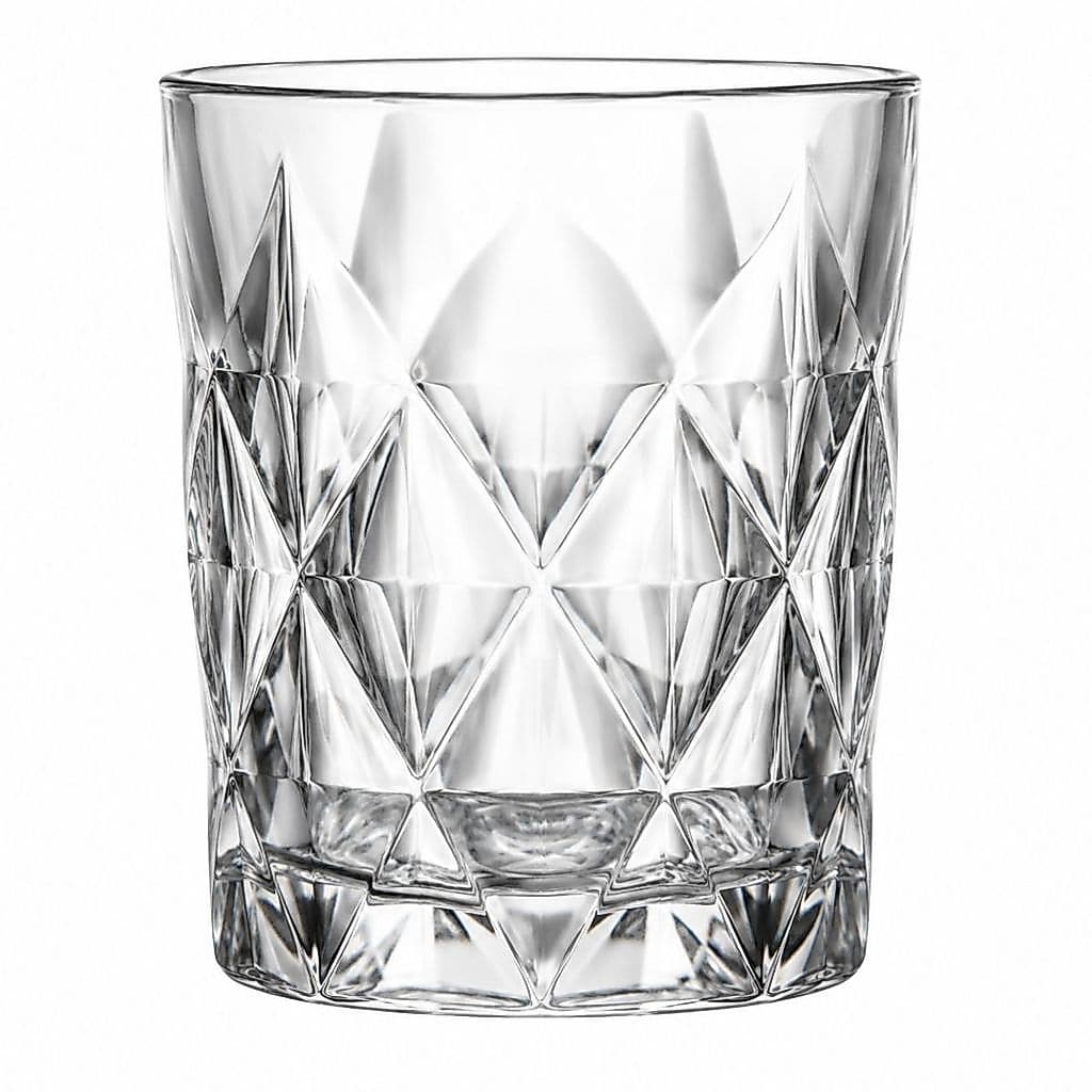 Copos Vidro 270ml Kit 6 Peças Rrelevo Diamante Elegante Mesa Premium