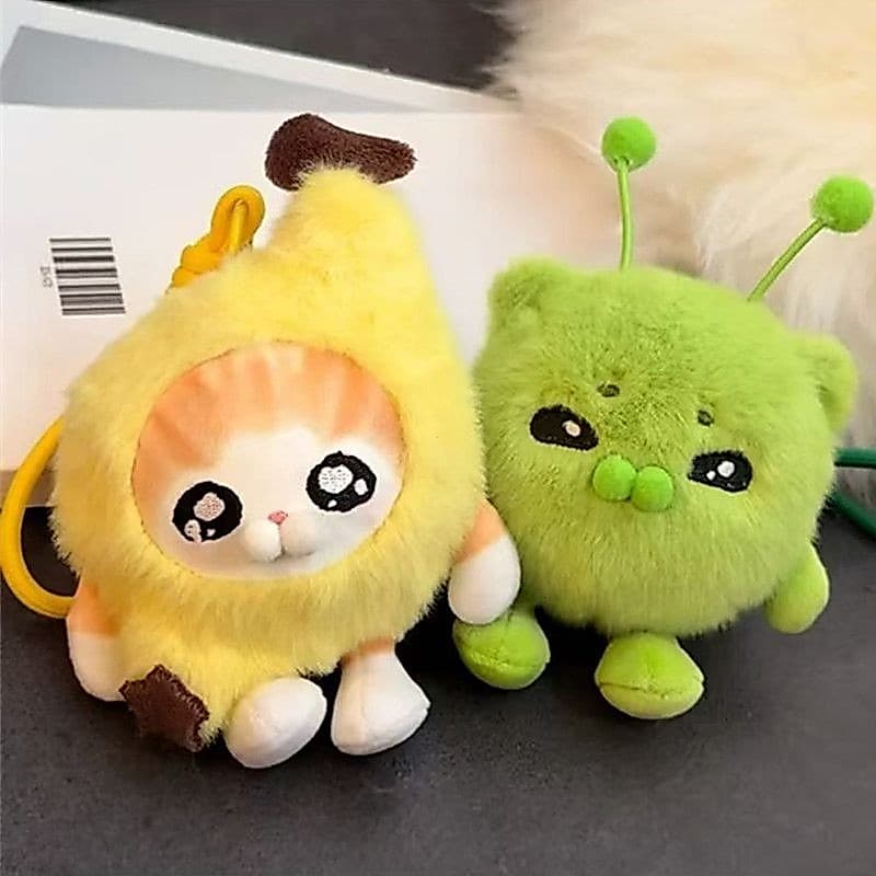 Novo produto da Little Red Book: Pingente de Pelúcia Gato Banana, Chaveiro de Gato Alienígena Fofo, Boneco de Gato Super