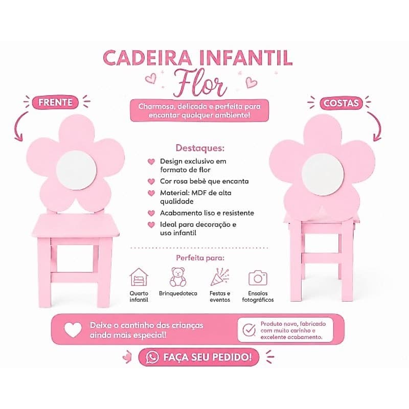 *NOVIDADE* CADEIRA FLOR 🌼"ENCOSTO FRENTE E COSTAS"🌼 EM MDF