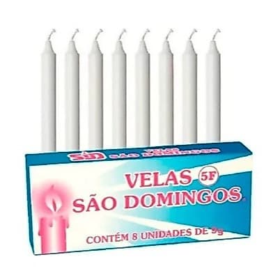 Vela Palito Branca N°5 Premium São Domingos - 8 unidades
