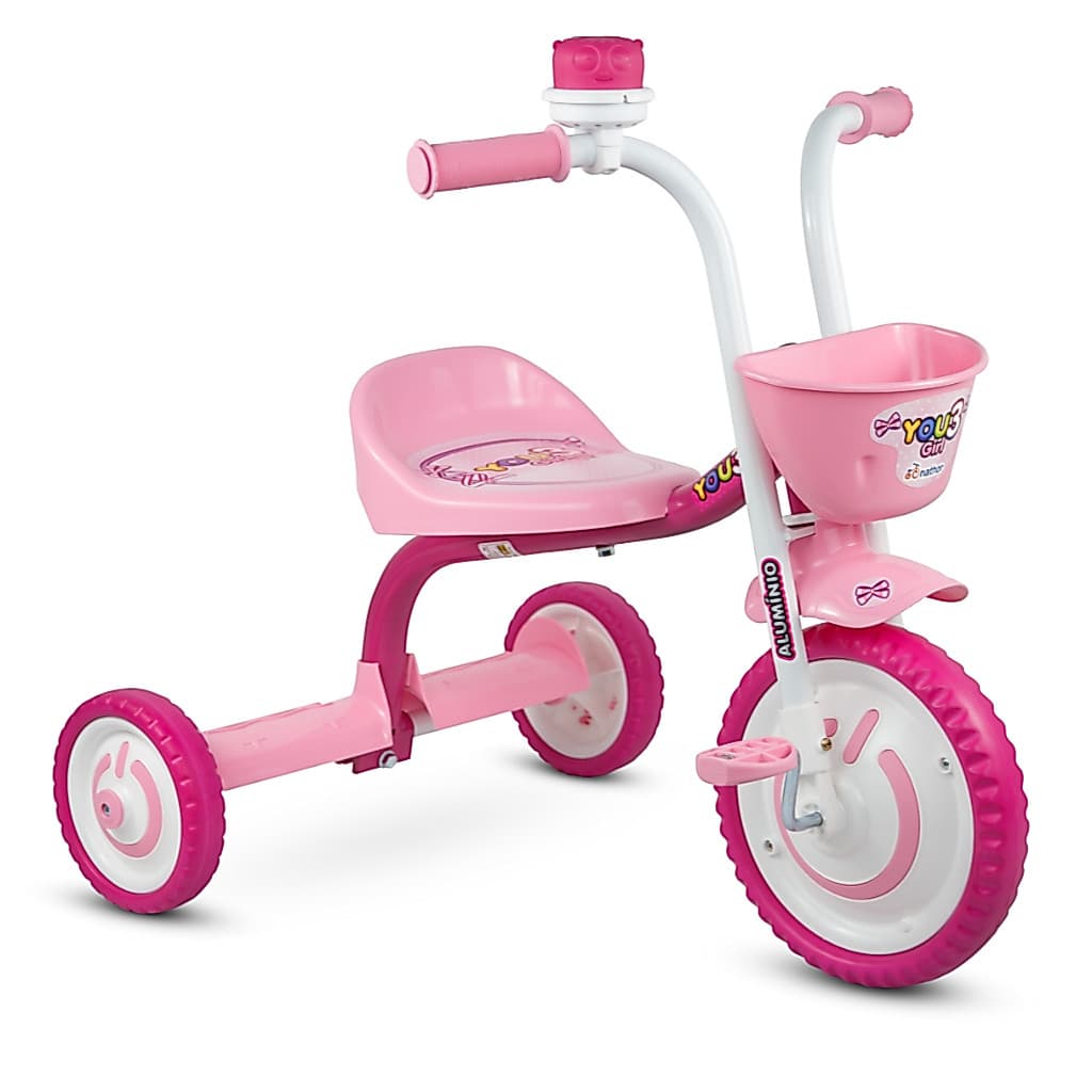 Triciclo Infantil You Girl Rosa ou Honey Bee em Aluminio - Nathor