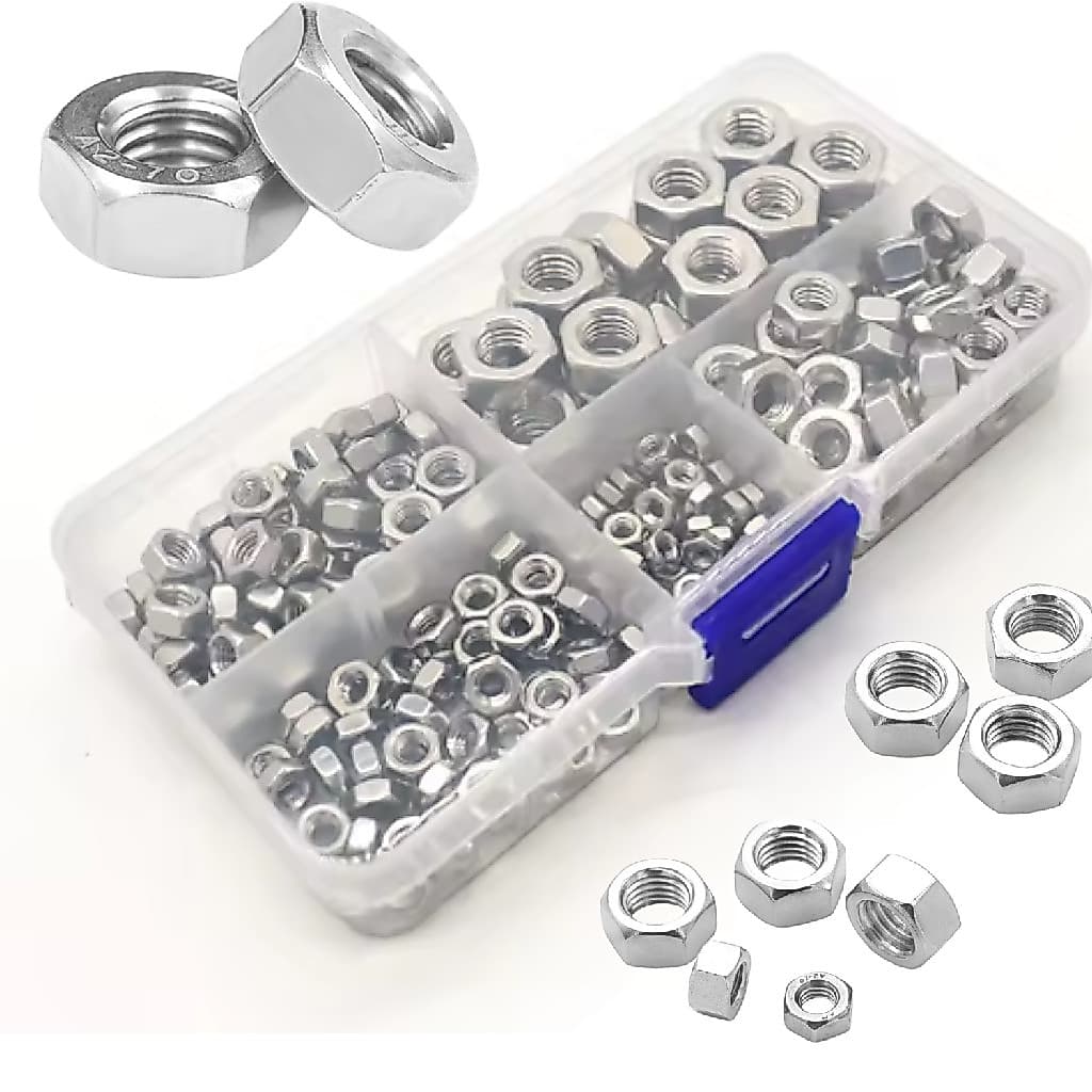 KIT 220 PORCAS HEXAGONAIS SEXTAVADA AÇO INOX M3 M4 M5 M6 M8