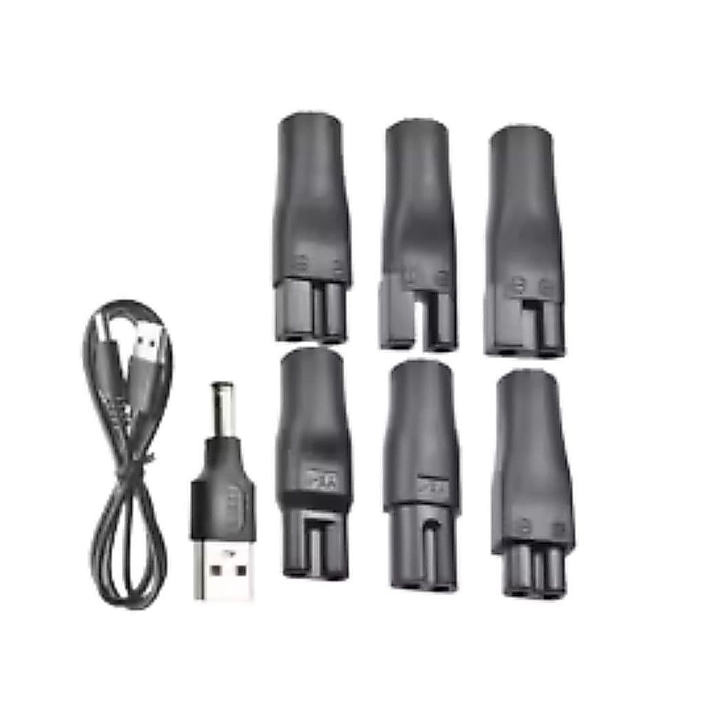 Carregador Universal  5V Carregador Adaptador USB cortador Cabelo e Barbeador 8 Peças