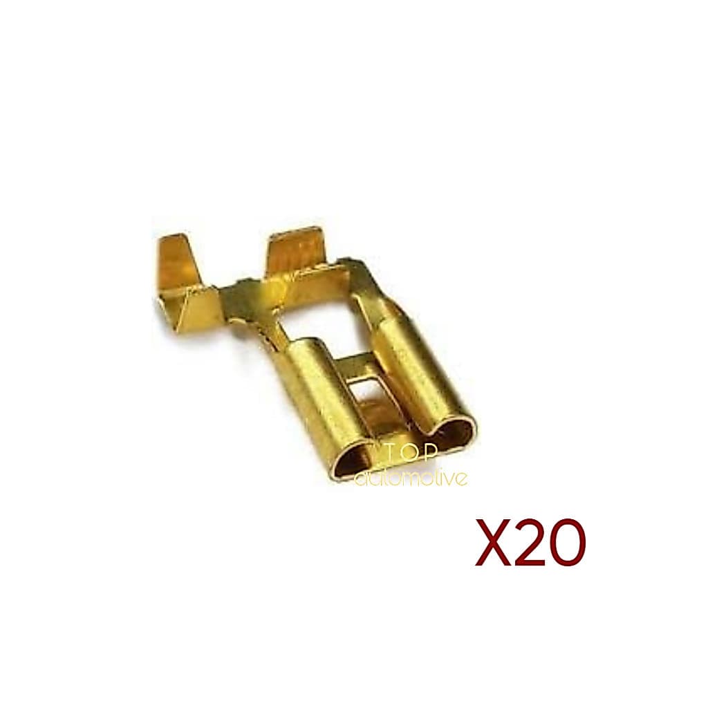 20 Terminal Conector De Carro Bandeira 6,3mm