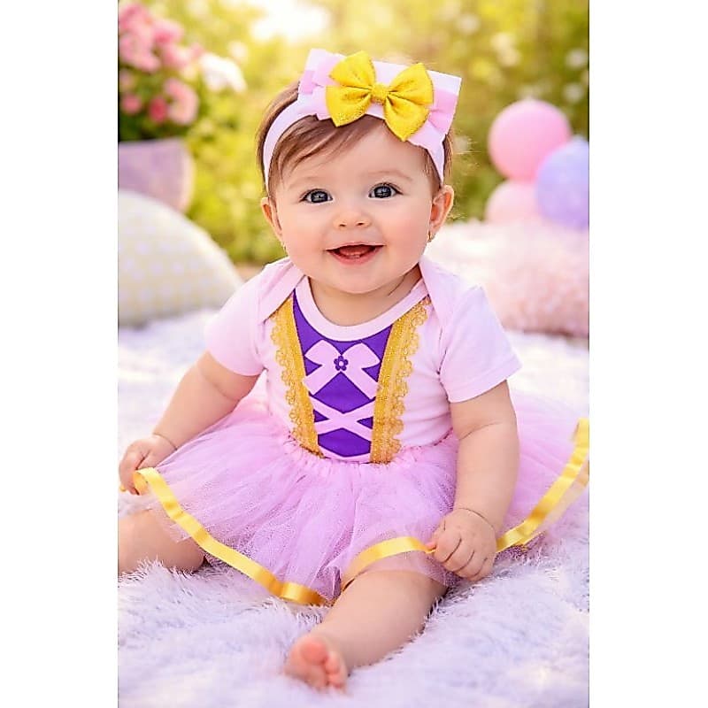 Body mesversário bebê menina - Princesa Aurora (A Bela Adormecida)