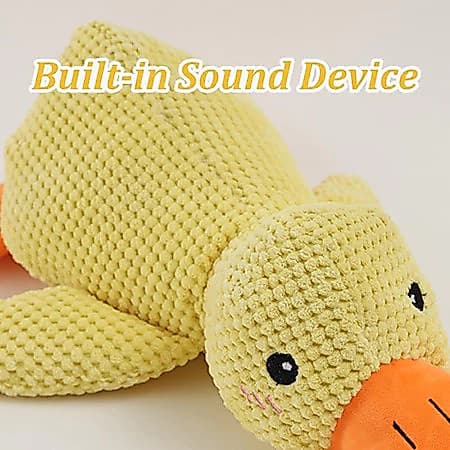 Brinquedo Interativo de Pelúcia para Cães e Gatos Pato, um pato de borracha durável e barulhento para cães.