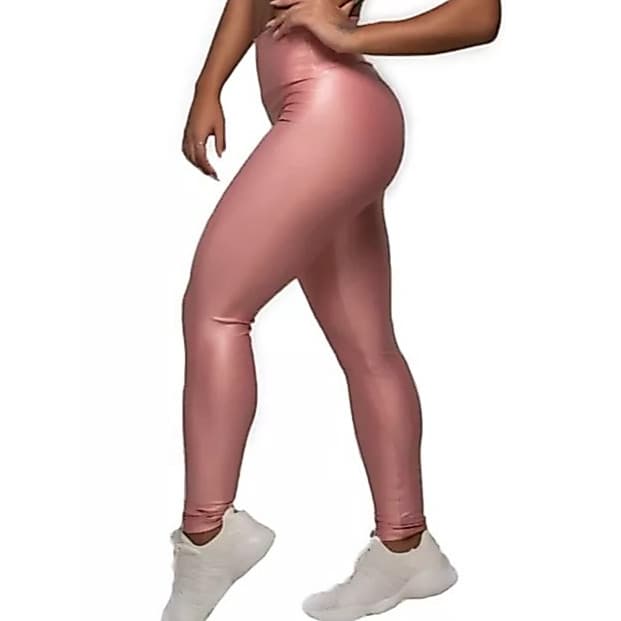 Kit 2 Calça Legging Feminina Cirre Cintura Alta Brilho Molhado Pronta Entrega