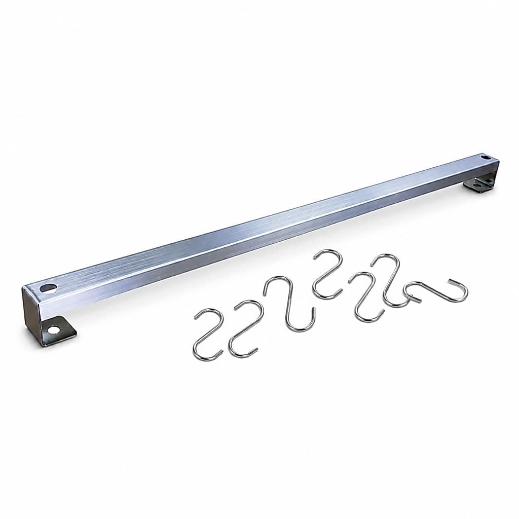 Organizador Barra Cozinha Parede com 6 Ganchos Haus AÇO INOX 55cm