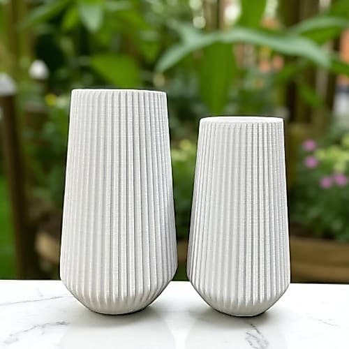 Kit 2 vasos decorativos para casa escritorio sala mesa moderno decorar ambiente em 3D