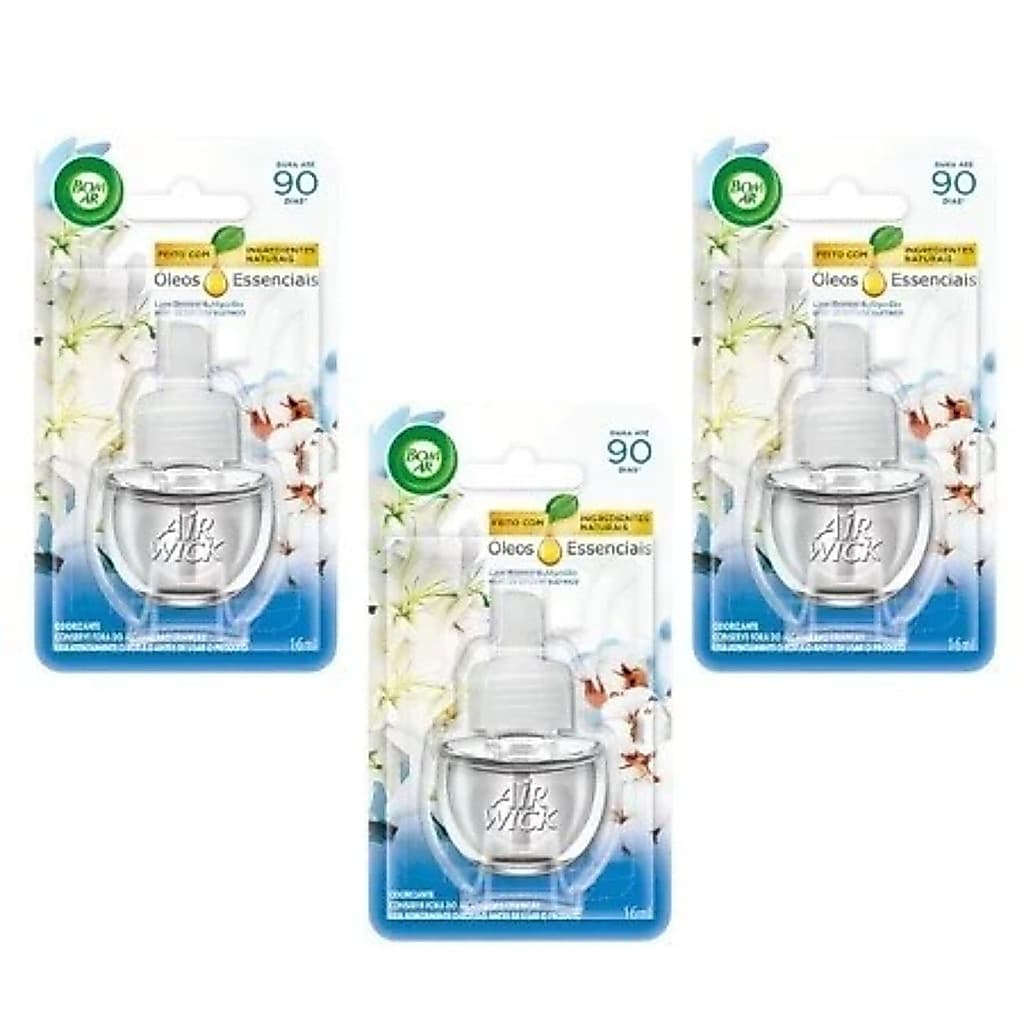 Bom Ar Lírio Branco & Algodão - Kit Com 3 Unidades De Refil 16ml