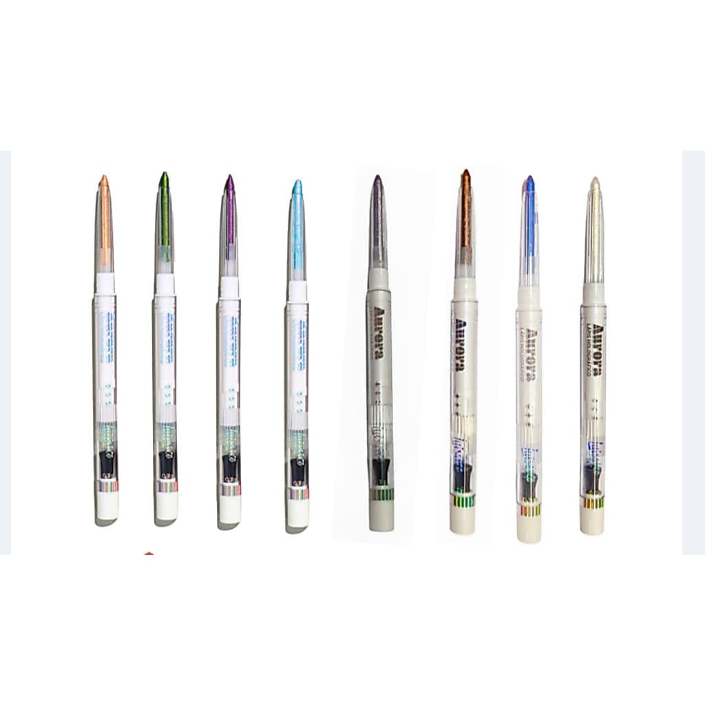 Kit C/8 Lápis Holográfico Retrátil Luisance L17005 Misto Um de cada Cor