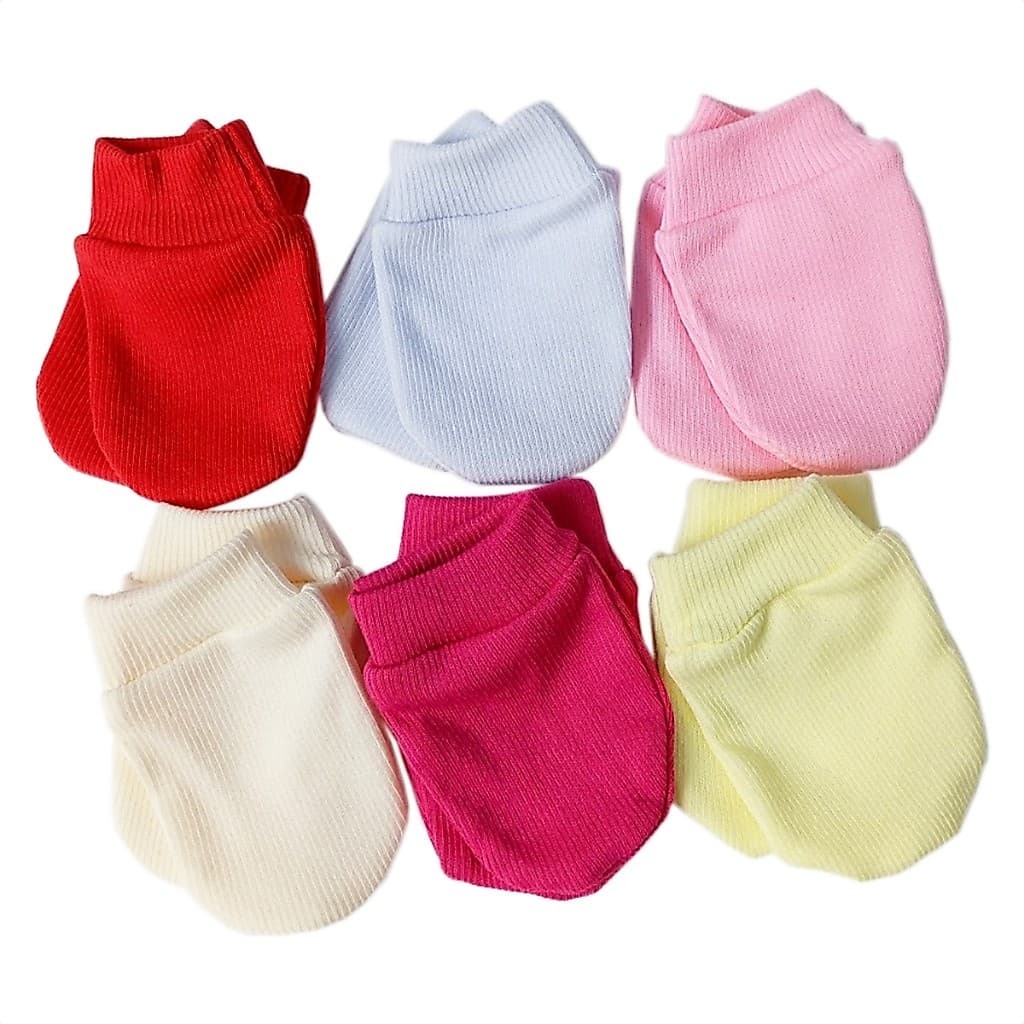 Kit 6 pares Luvinha para Bebê Recém Nascido Enxoval Saida Maternidade 6 Pares Coloridos