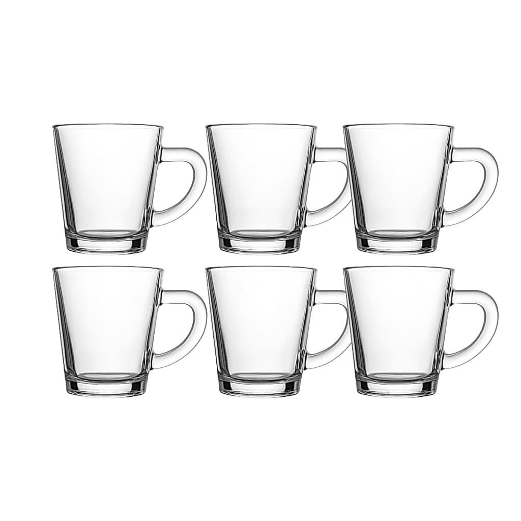 Kit Conjunto De 6 Xícaras Malta De Vidro Para Café Chá 70ML Transparente Resistente Casual Barato Mini Canecas Elegante
