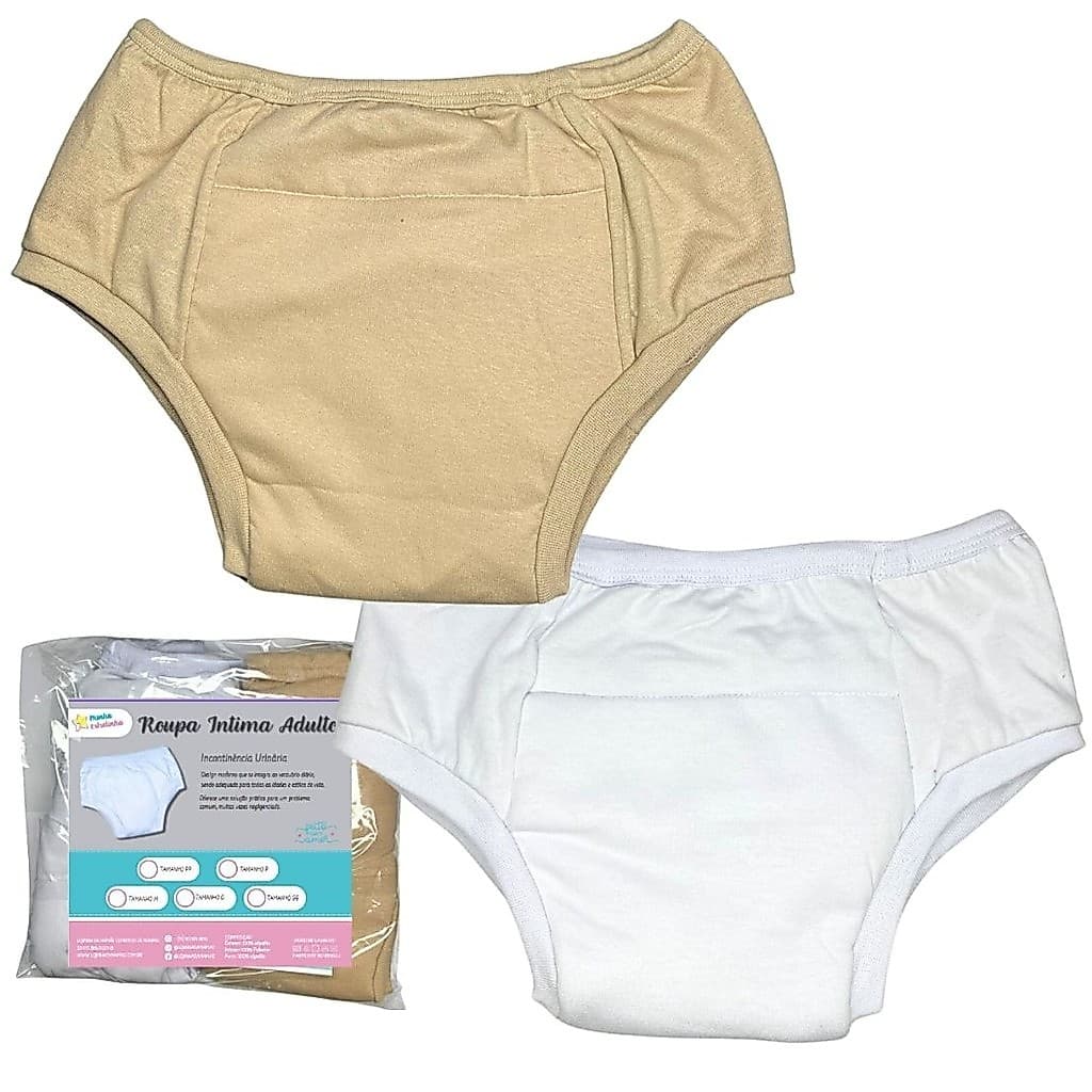 Roupa Íntima Geriátrica em Algodão Segura Escapes Urina 2un