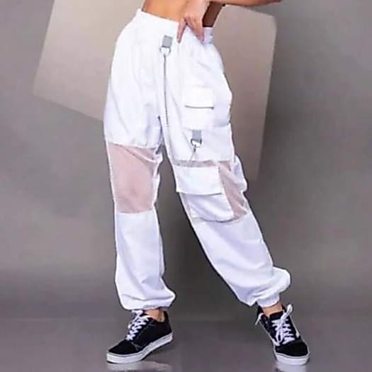 Calça Tactel Feminina Modero Fenda TRANSPARENTES