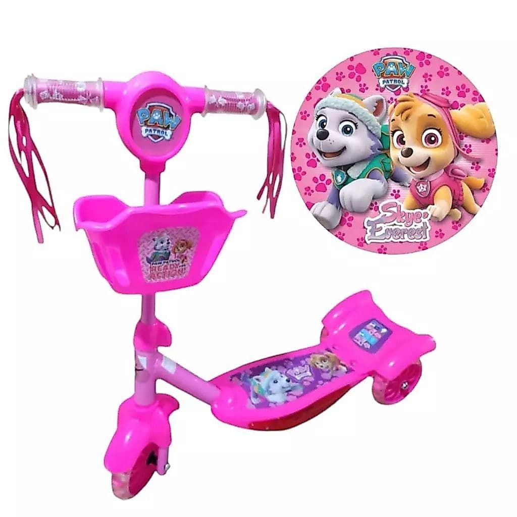 Patinete Infantil 3 Rodas Musica C/Cesta Luz Musica Promoção