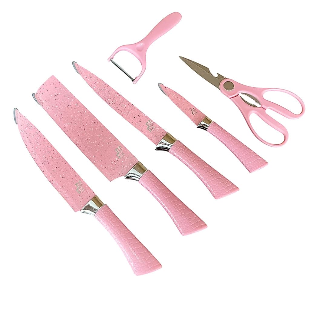 Kit Facas De Cozinha 6 Peças Premium + Tesoura E Descascador