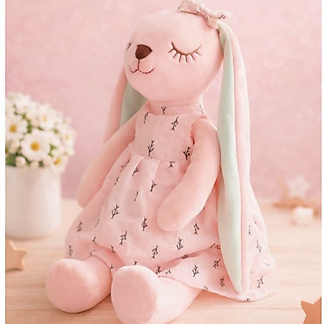 Coelha Boneca Orelhas Longas Pelúcia Brinquedo Bebê Criança Diversão Brinquedo Bebe Coelho pelucia infantil personalizar