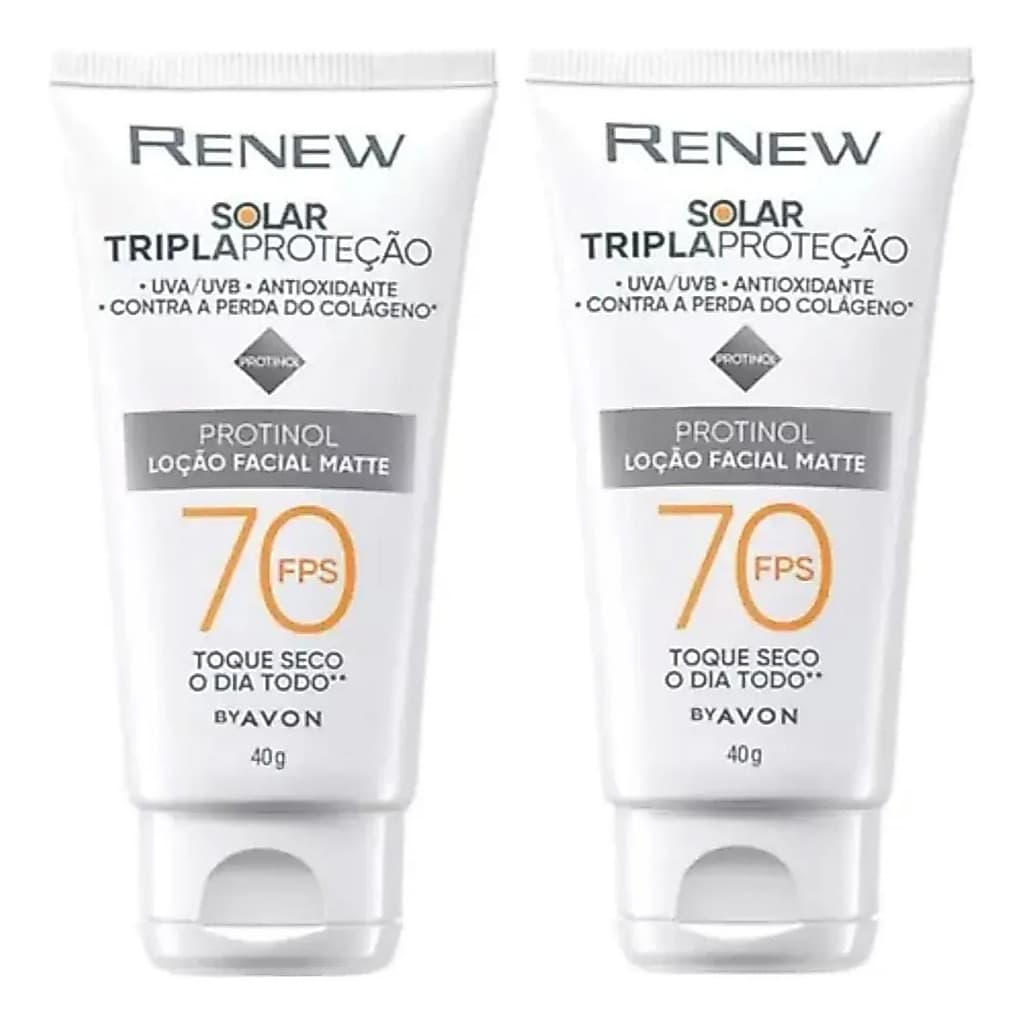 Kit 2 Protetor Renew Solar Advance Matte Anti-idade Fps70