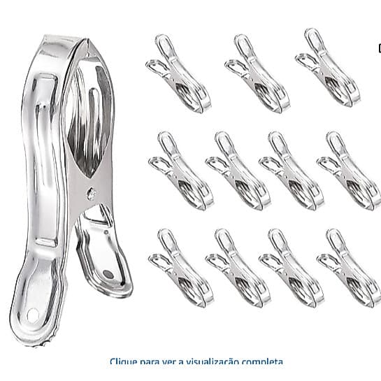 Kit 2 Pregador De Roupas Inox Varal Lavagem Kit 20 Clips (5cm DDH ) Pinça Para Pendurar Roupa,Prendedor Roupa Lavanderia