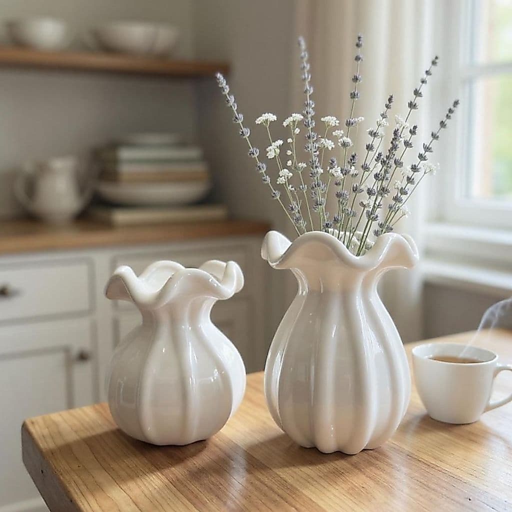 Dupla de Vaso Decorativo Murano Trouxinha em Ceramica para Quarto Sala Escritorio cozinha