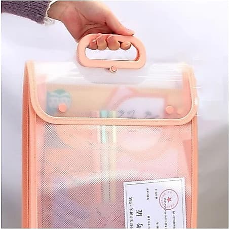 Pastas De Arquivo De Mão , Bolsa Portátil Flip-top Livro De Estudante Transparente À Prova D'água A4