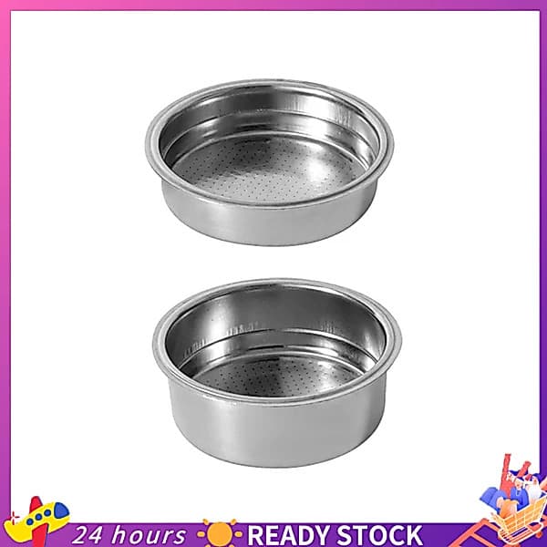 2PCS 51mm Máquinas De Café Em Aço Inoxidável Cesta Pó Com Filtro Pressurizado Porta-Sem Fundo