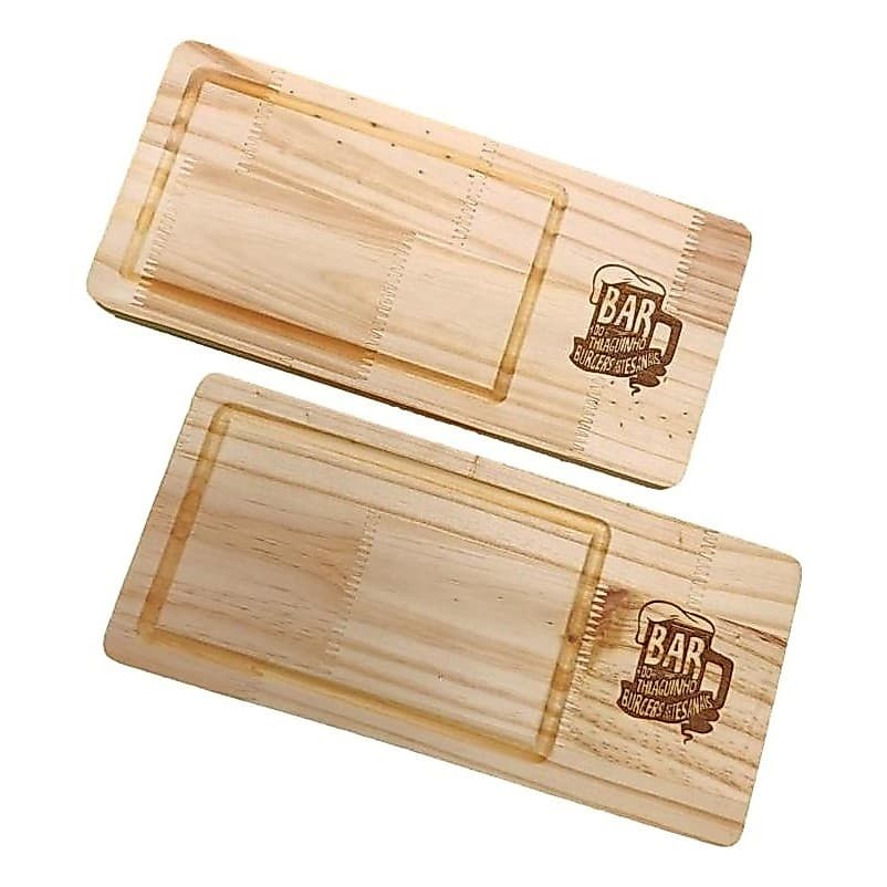 15 Tábuas Gourmet Personalizadas em Madeira Pinus tamanho 15x30 cm