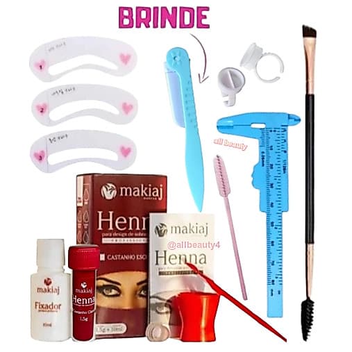 Kit Renna Sobrancelhas henna Makiaj fixador