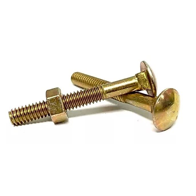Parafuso Francês 1/4'' X 2'' + Porca Bicromatizado