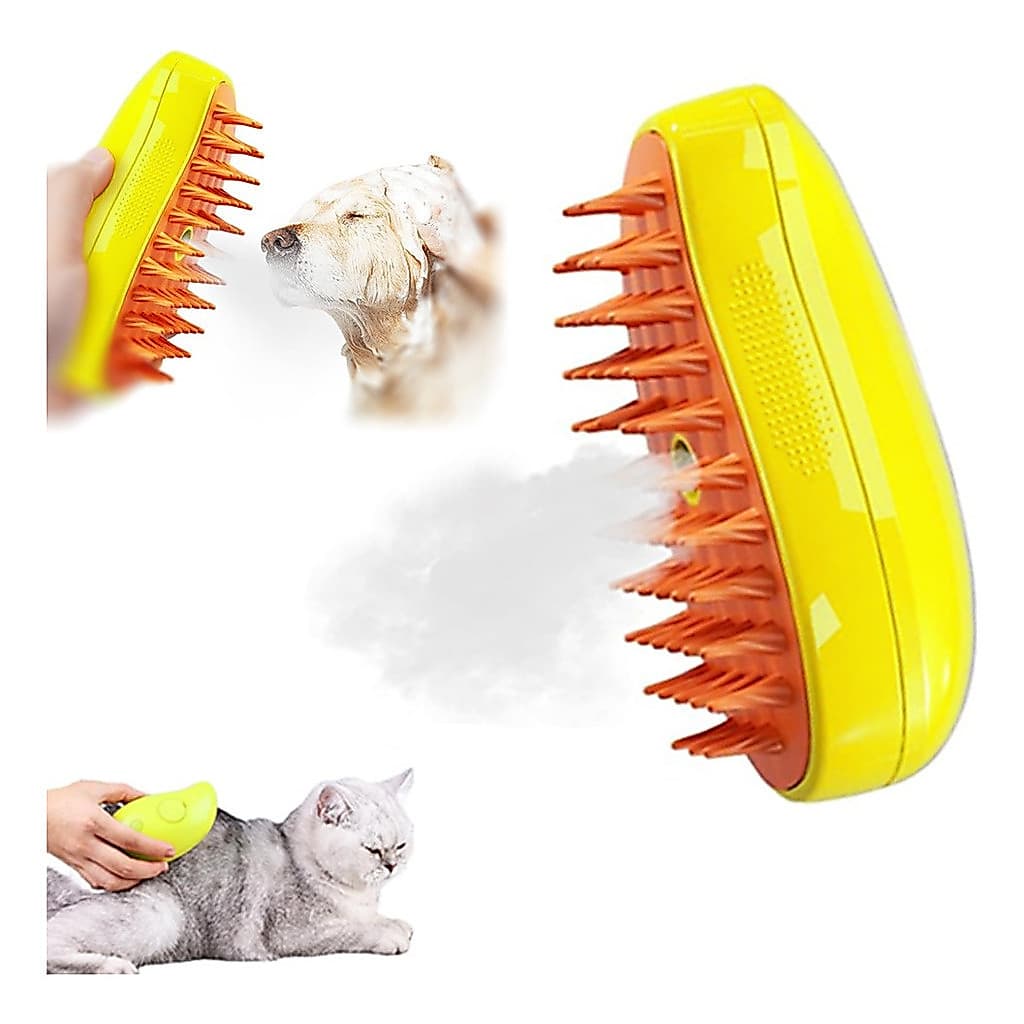 Escova A Vapor Para Gatos Cães 3 Em 1 Escovas Elétricas De Pêlos Pentes De Massagem Animais Estimação Remoção