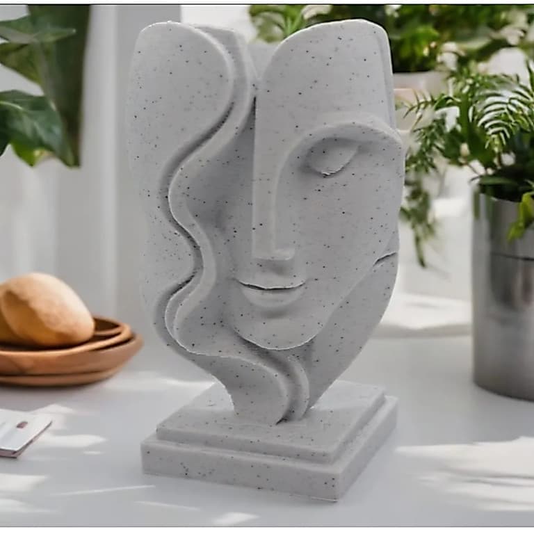 Decoração Sala Escultura Facial da Arte Moderna - Serenidade Abstrata