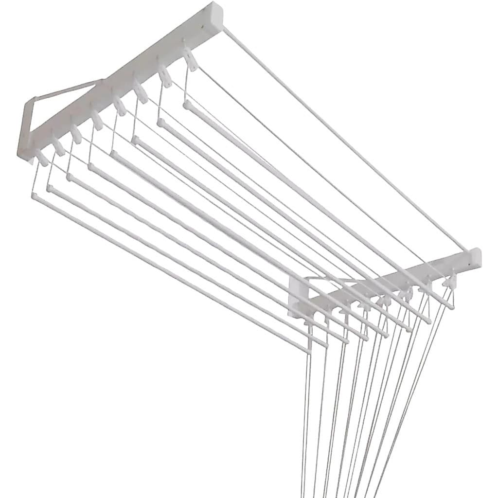 Varal Parede Individual 8 Varetas Branco Apartamento 80/100/120/150cm - Inovar Metais