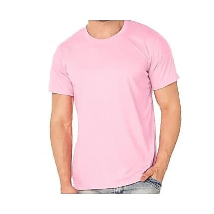 CAMISA 100% ALGODAO LISA BASICA ROSA
