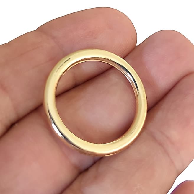 50 Argolas de Metal Douradas 20mm Alta Qualidade não desbota