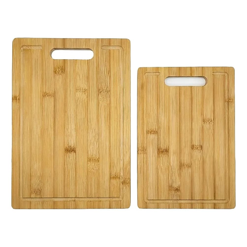 Kit Tábua De Corte Bambu 2 Ou 1 Carne Legumes Madeira Resistente