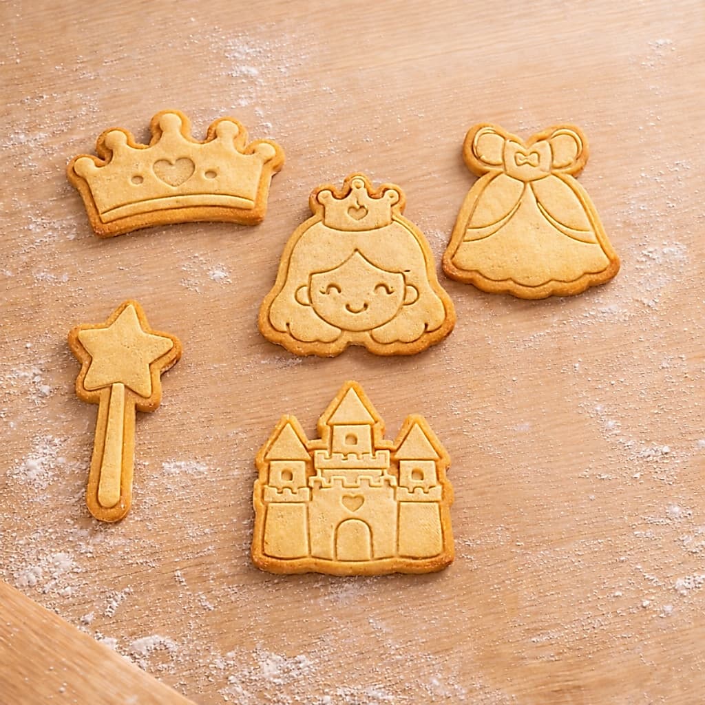 Kit 5 Cortadores de Biscoito Infantil Princesa Fofinha 6cm Cortador Bolacha Massinha Pasta Americana
