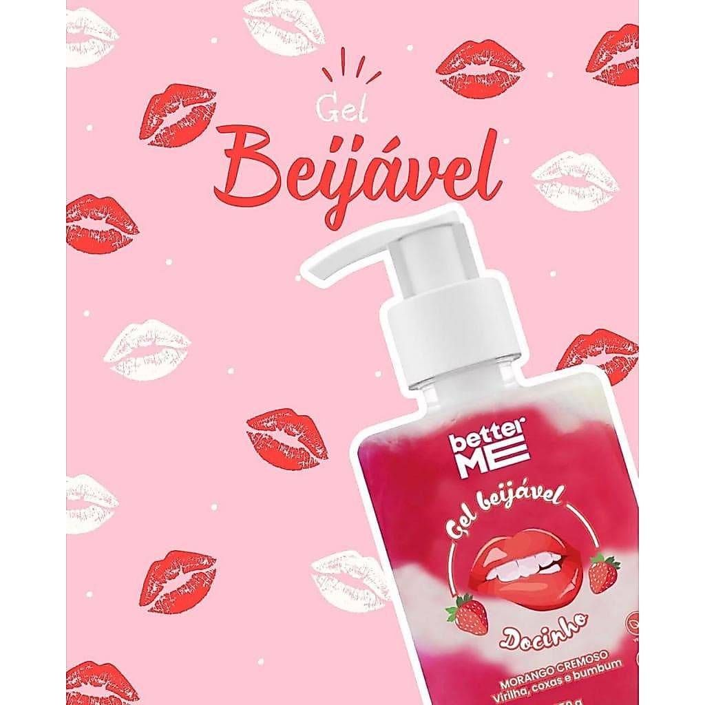 Gel Hidratante Beijável Morango Cremoso Docinho 250g - Better Me