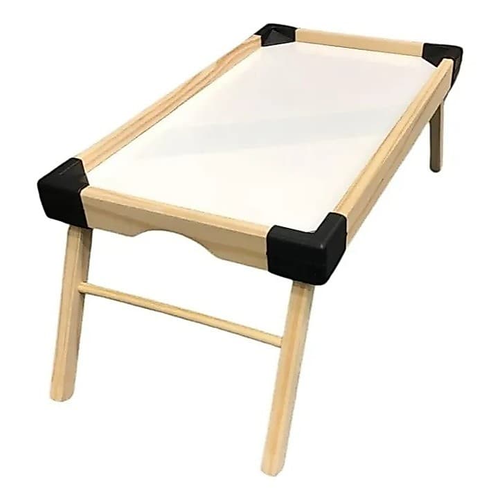OFERTA 9.9 Bandeja com pés de Café da manhã de madeira 47x27cm Natural, Dobrável, Notebook